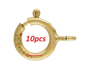 (10) BULK PACK 6mm 14k Yellow Gold FILLED 5.9mm Spring Ring Clasp OPEN Jump - Picture 1 of 3