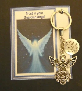"Trust in your Guardian Angel" Guardian Angel Key Ring on Gift Card as shown - Picture 1 of 5