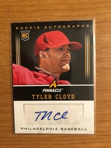 2013 Pinnacle Tyler Cloyd autograph RC Philadelphia Phillies