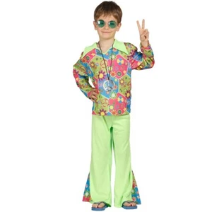 Hippiekostüm Kind S 110-116 cm 5–6 Jahre Hippie Kostüm Flower Power Kinderkostüm - Bild 1 von 1