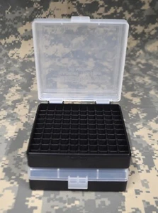 BERRY'S (2) PLASTIC STORAGE AMMO BOX CLEAR COLOR 9MM / 380 ACP 100 rd - Picture 1 of 2