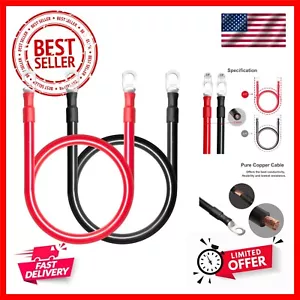 2 AWG Battery Cables, 3 Feet 2 Gauge Marine Battery Inverter Cable Set With 3... - Picture 1 of 7