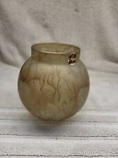 Vintage Al-Rama Israeli Hand Painted Satin Finish Drip Art Glass Vase art1031