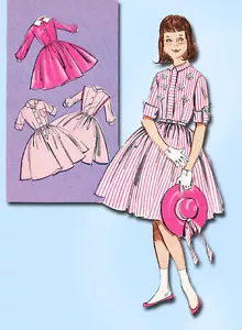 1960s Vintage Butterick Sewing Pattern 9161 Little Girls Shirtwaist Dress Sz 10 - Bild 1 von 4