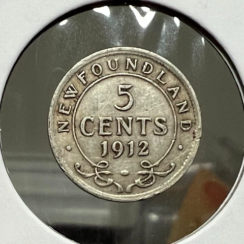 1912 NEWFOUNDLAND CANADA SILVER 5 CENTS NICE COIN Cover