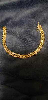 PULSERA DE ESLABONES CORAZÓN CEPILLADO BRILLO SATINADO ORO AMARILLO 14K VINTAGE ORO IMPERIAL Foto 1 de 4