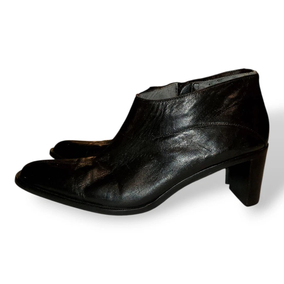 Mujer Etienne Aigner Lancer Cuero Negro Cremallera Botines Tacón. Talla 9,5M Foto 1 de 4