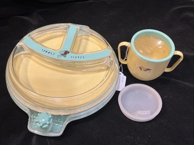 Plato y taza Sippee Tommee Tippee vintage años 60 de Westland Plastics, Inc. Foto 1 de 4