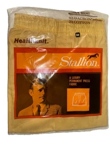 Vintage Healthknit Stallion Boxershorts Unterwäsche Herren Größe 36 Medium Gold - Bild 1 von 8