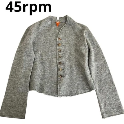 Cárdigan chaqueta sin cuello 45R de lana elástica con corte 100 Foto 1 de 4