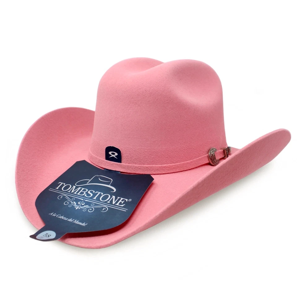 Sombrero de fieltro vaquero occidental Tombstone 20X original estilo este oeste - rosa Foto 1 de 4