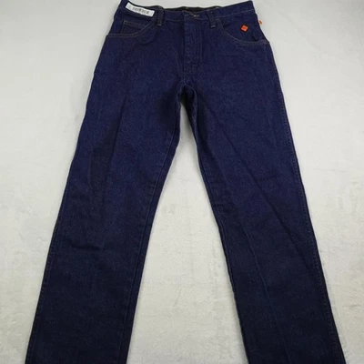 Pantalones de mezclilla Wrangler resistentes al fuego para hombre 32x32 azul CAT2 2112 ropa de trabajo FR Foto 1 de 4
