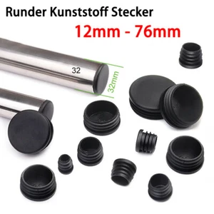 Schwarz Lamellenstopfen Durch 12mm-76mm Kunststoff Rund Rohrstopfen Rohrkappen - Picture 1 of 34