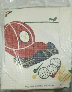 Golf Christmas Stocking Cross-Stitch Kit by J.L.T. - Picture 1 of 3