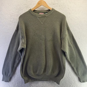 Coleman Ribbed Cotton Sweater Men Large Green Camping Work Pullover Dad Pullover - Picture 1 of 14