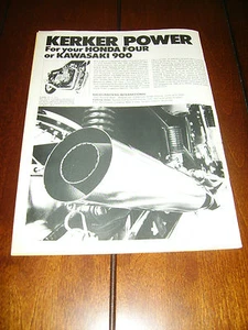 1975 KERKER POWER FÜR HONDA FOUR KAWASAKI Z1 900 ***ORGINAL VINTAGE AD*** - Bild 1 von 1