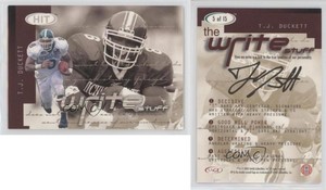 2002 SAGE Hit The Write Stuff TJ Duckett #5 Rookie RC