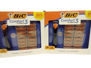 BIC Comfort 3 HYBRID, 1 Handle with 16 Cartridges, Lot of 2 - Picture 1 of 8