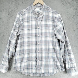 Old Navy Mens M Button Down Everyday Shirt Gray Plaid Long Sleeve Regular Fit - Picture 1 of 20