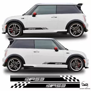 R53 Half Side Stripes For Mini Cooper S JCW Vinyl Decal Sticker Graphics - Picture 1 of 4