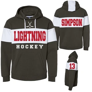 Custom Hockey Design J. America - Varsity Fleece Colorblocked Hoodie Sweater - Picture 1 of 4