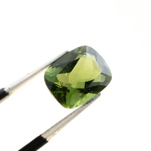 2.75ct MOLDAVITE tektite faceted loose gem RECTANGLE 10x8MM #CM191 - Picture 1 of 2