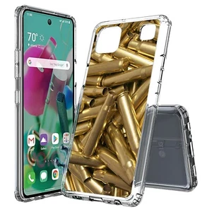 Bullet Shell Casing Slim Hybrid Back Cover Lightweight Hard Case for LG K Series - Picture 1 of 5