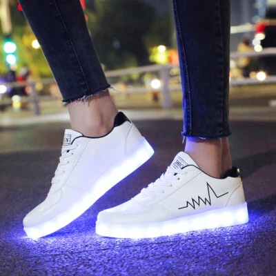 MARKENLOS Unisex LED Leuchtende USB Aufladen Leuchtschuhe Sneaker Turnschuhe Blinkschuhe