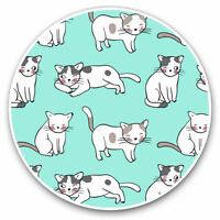 2 x Square Stickers 10 cm Funny Black Cat Kitten  #43895