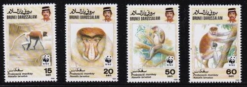 Album Treasures Brunei Scott # 424-427  Proboscis Monkey  Mint NH - Image 1 of 1