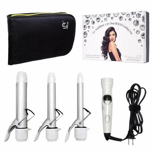 3 in 1 Curling Iron set Le Angelique - 3 Ceramic/Titanium Coating Barrels - Picture 1 of 6