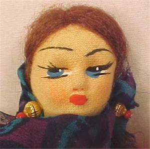 Greek Lady Doll Grecian Stockinette Ethnic Costume Vintage Must See - Picture 1 of 5