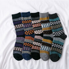 5 Pairs Winter Men's Wool Cashmere Socks Lot Design Thick Warm Casual Soft Socks