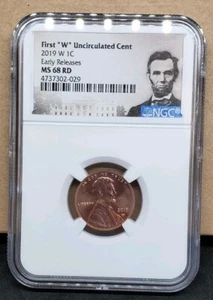 2019 W 1C LINCOLN CENT UNCIRCULATED NGC MS68 RD Early Release with sealed set - Picture 1 of 5