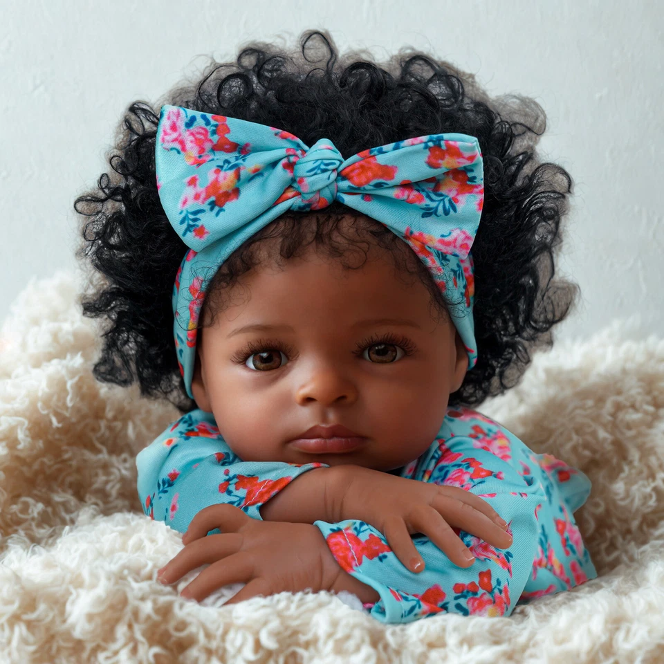 BABESIDE 20Inch Realistic Newborn Real Life Baby Doll Lifelike Reborn Black Girl