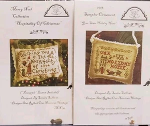 2Homespun Elegance 2013 Sampler Ornament/Hospitality of Christmas Decor & Button - Picture 1 of 6