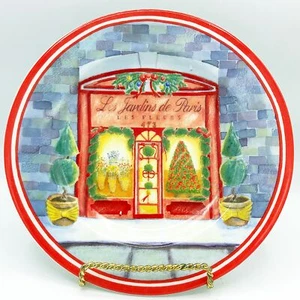 Les Jardins de Paris Christmas Bistro American Atelier 8.25" Salad Plate - Picture 1 of 3