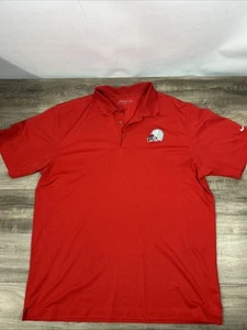 Ohio State Buckeyes Polo Shirt Mens 2XL XXL Red Nike Dri Fit Golf Short Sleeve - Picture 1 of 7
