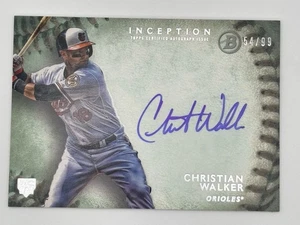 2015 Bowman Inception Christian Walker Rookie Auto Baltimore Orioles 54/99 RC - Picture 1 of 2
