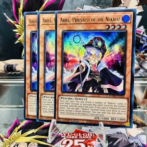 3x Yugioh Playset Ariel, Priestess of the Nekroz BLMM-EN128 Ultra Rare Near Mint - Picture 1 of 1