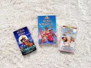 All Dogs Go to Heaven VHS Lot - TESTED Kids Animated Movie Bundle - Picture 1 of 18