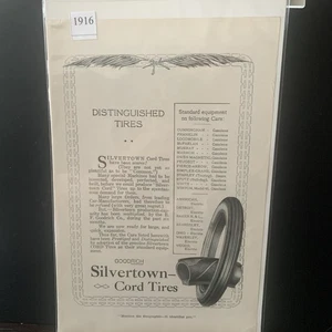 Vintage 1916 Goodrich Silvertown Cord Tires Distinguished Tires Ad Advertisement - Imagen 1 de 2