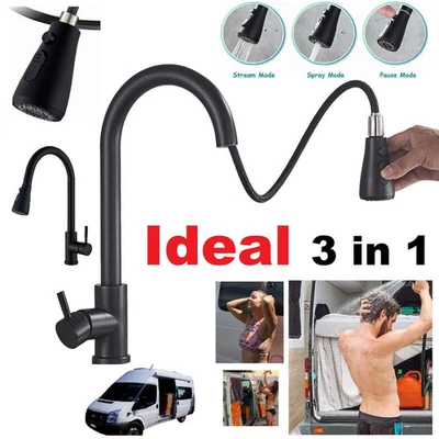 Shower Spray Mixer Tap Ideal Self Build Camper Van or Home Pull Out Wash 2 in 1 - Image 1 of 4