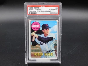 Mike Andrews Signed 1969 Topps Baseball Card #52 Boston Red Sox PSA DNA - Picture 1 of 2