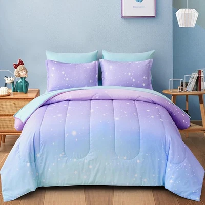 Комплект постельного белья Rainbow Kids для девочек, 7 предметов кровать в сумке королевский размер, ультра... - Изображение 1 из 4