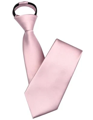 Corbata Branduce 3,15" (8 cm) de satén liso para hombre preatada ajustable rosa polvorienta clara Foto 1 de 4
