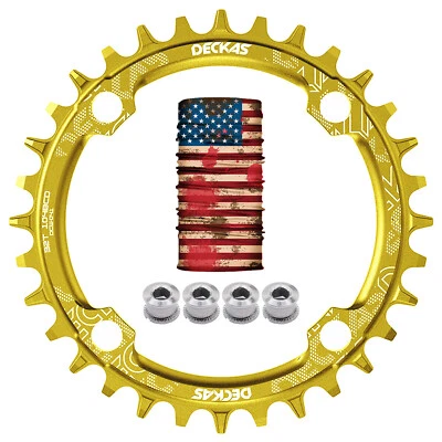 Plato ancho estrecho DECKAS 104BCD 34T ovalado CNC dorado para MTB 7-12S Foto 1 de 4