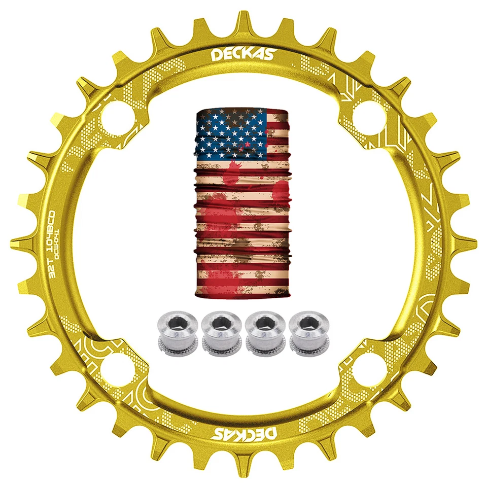 Plato DECKAS 104BCD ancho estrecho 1X 32-52T redondo/ovalado CNC negro para MTB 7-12S Foto 1 de 4