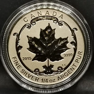 3 DOLLARS 2015 SILBER 999,9‰ MAPLE LEAF ZUCKER 1/4 OZ 834 Ex. KANADA / SOUS CAPS - Bild 1 von 2
