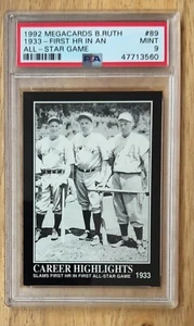 Babe Ruth 1992 Megacards - 1st All Star Game #89 - PSA 9 - only 2 graded higher - Picture 1 of 2